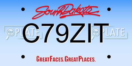 C79ZIT South Dakota License Plate