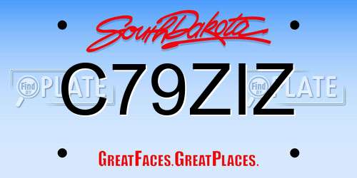 C79ZIZ South Dakota License Plate