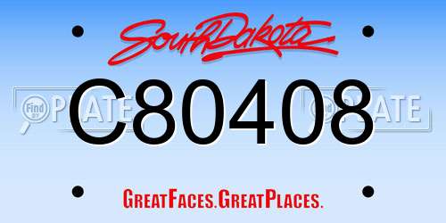 C80408 South Dakota License Plate