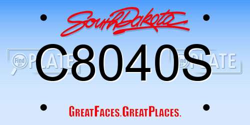 C8040S South Dakota License Plate