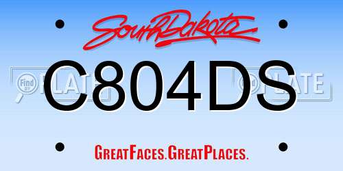 C804DS South Dakota License Plate