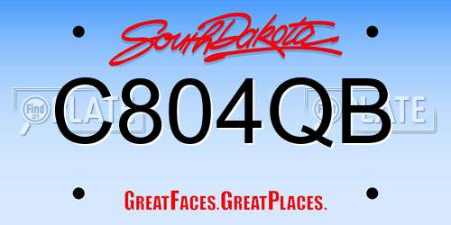 C804QB South Dakota License Plate