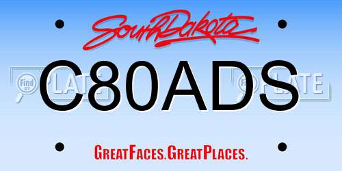 C80ADS South Dakota License Plate