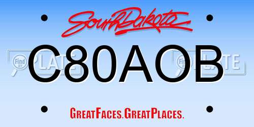 C80AOB South Dakota License Plate