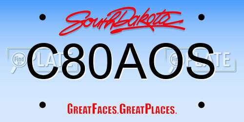 C80AOS South Dakota License Plate