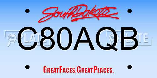 C80AQB South Dakota License Plate