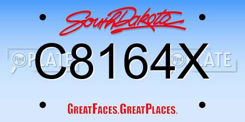 C8164X South Dakota License Plate