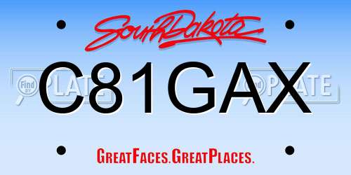 C81GAX South Dakota License Plate