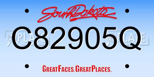 C82905Q South Dakota License Plate