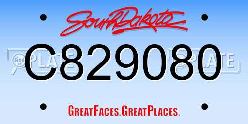 C829080 South Dakota License Plate