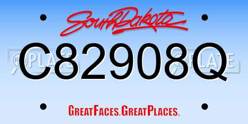 C82908Q South Dakota License Plate