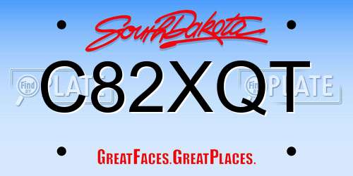 C82XQT South Dakota License Plate