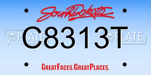 C8313T South Dakota License Plate