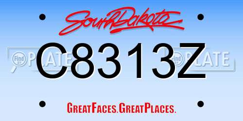 C8313Z South Dakota License Plate