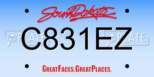 C831EZ South Dakota License Plate