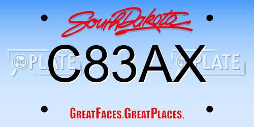 C83AX South Dakota License Plate