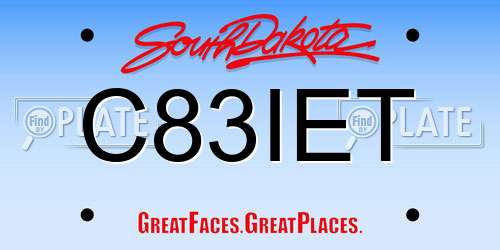 C83IET South Dakota License Plate
