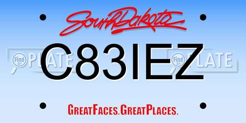 C83IEZ South Dakota License Plate