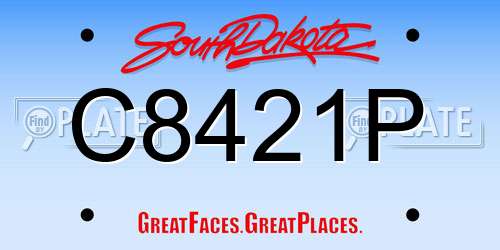 C8421P South Dakota License Plate