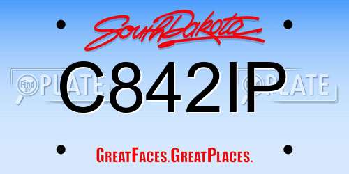 C842IP South Dakota License Plate