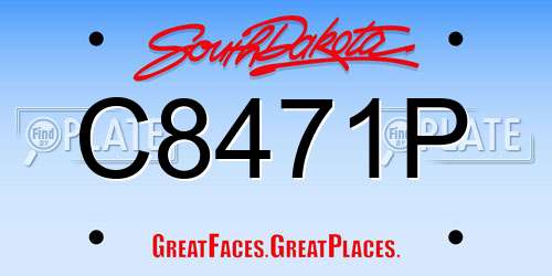 C8471P South Dakota License Plate