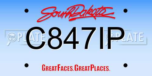 C847IP South Dakota License Plate
