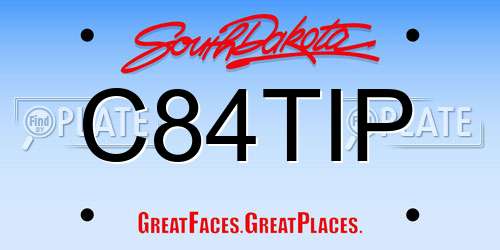 C84TIP South Dakota License Plate