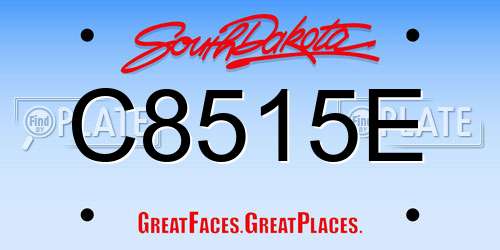 C8515E South Dakota License Plate