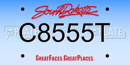C8555T South Dakota License Plate
