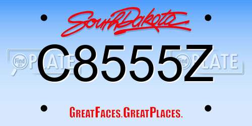 C8555Z South Dakota License Plate