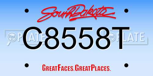 C8558T South Dakota License Plate