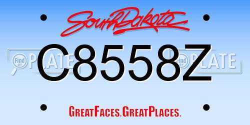 C8558Z South Dakota License Plate