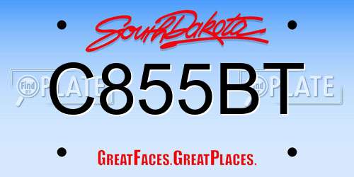 C855BT South Dakota License Plate
