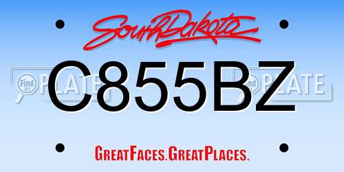 C855BZ South Dakota License Plate