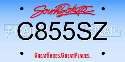 C855SZ South Dakota License Plate