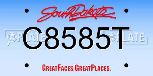 C8585T South Dakota License Plate
