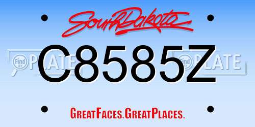 C8585Z South Dakota License Plate