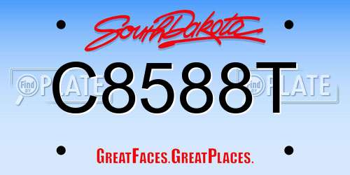 C8588T South Dakota License Plate