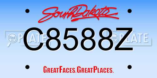 C8588Z South Dakota License Plate