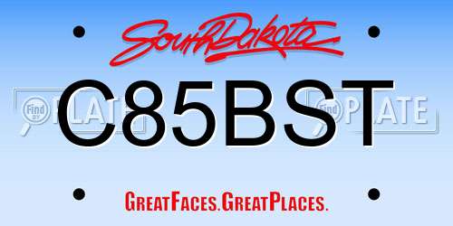 C85BST South Dakota License Plate