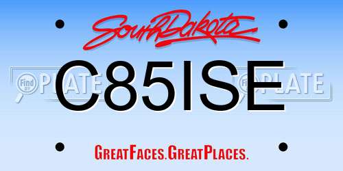C85ISE South Dakota License Plate
