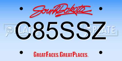 C85SSZ South Dakota License Plate