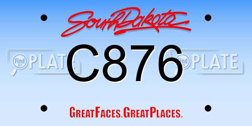 C876 South Dakota License Plate
