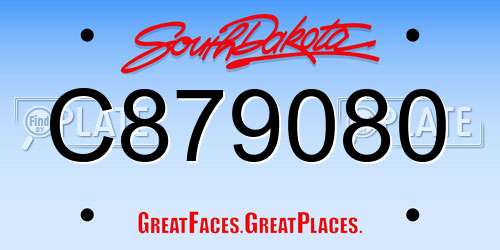 C879080 South Dakota License Plate