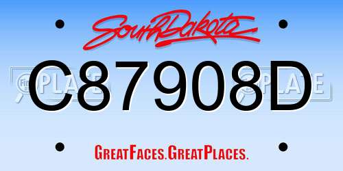 C87908D South Dakota License Plate