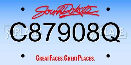 C87908Q South Dakota License Plate
