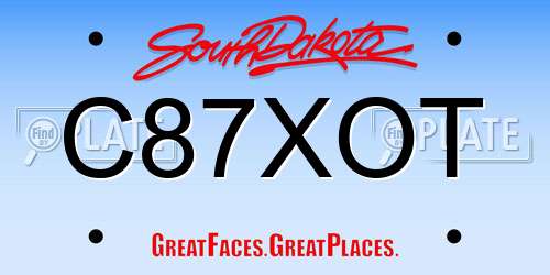 C87XOT South Dakota License Plate