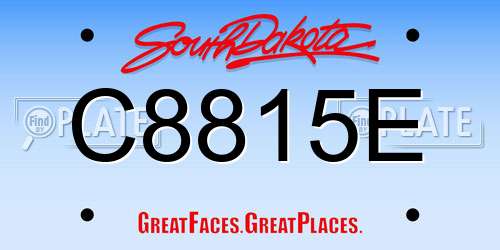 C8815E South Dakota License Plate