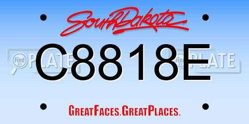 C8818E South Dakota License Plate