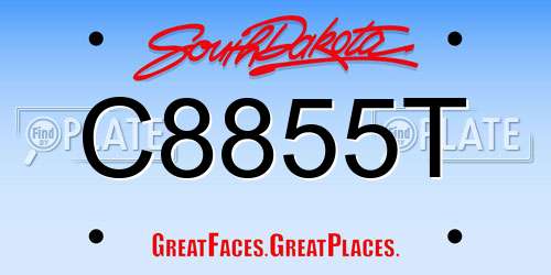 C8855T South Dakota License Plate